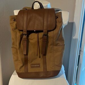 Tommy Hilfiger Tan and Brown Backpack